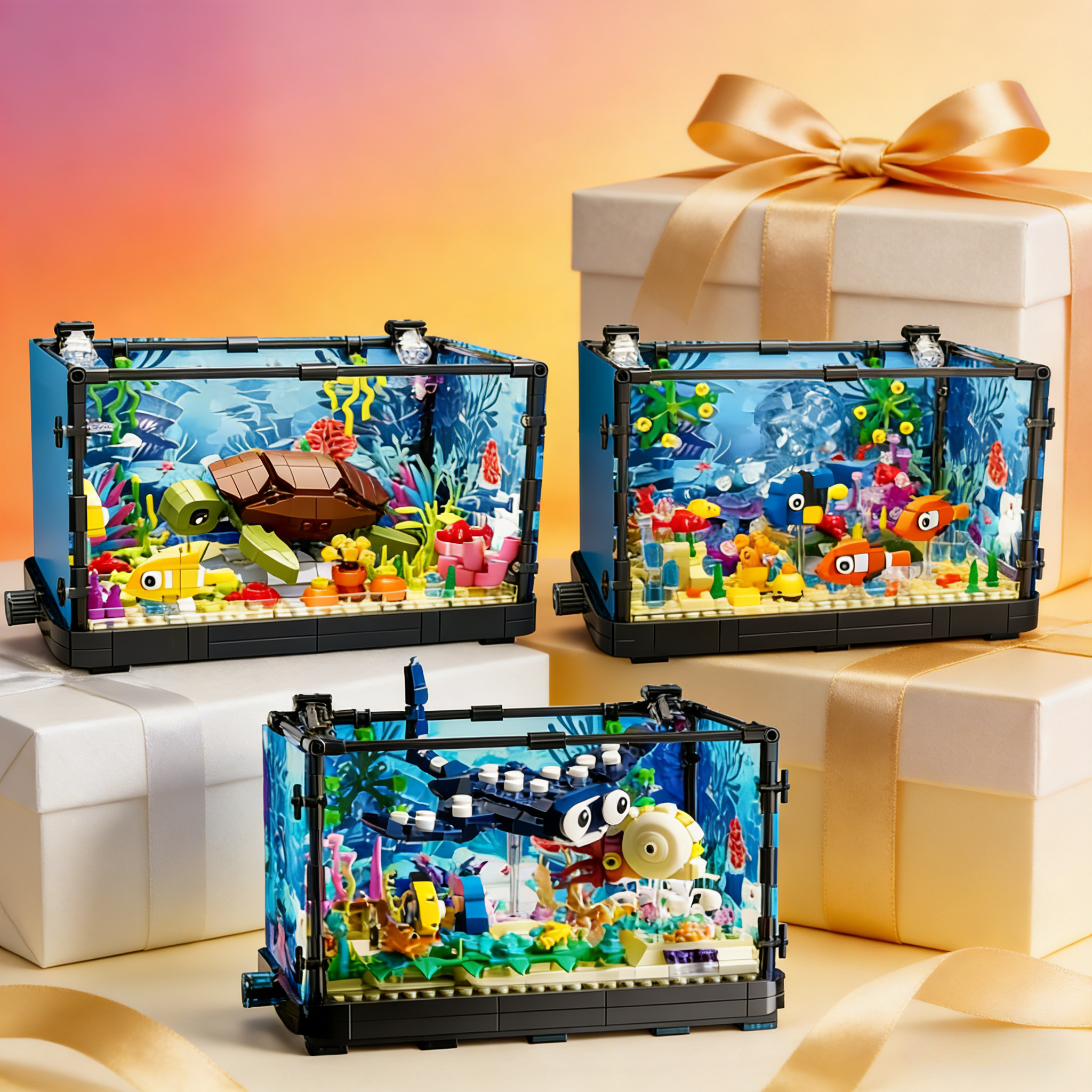 Marine Aquarium Cube - Fish Tank Building Block Set with