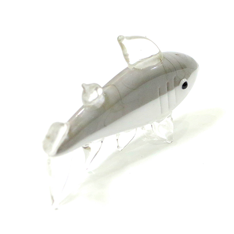 Gray Murano Glass Shark Figuri - Marine Aquarium Aquascape avis et prix