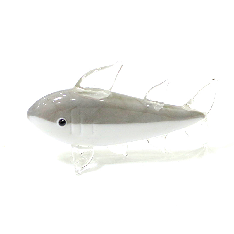 Gray Murano Glass Shark Figuri - Marine Aquarium Aquascape avis et prix