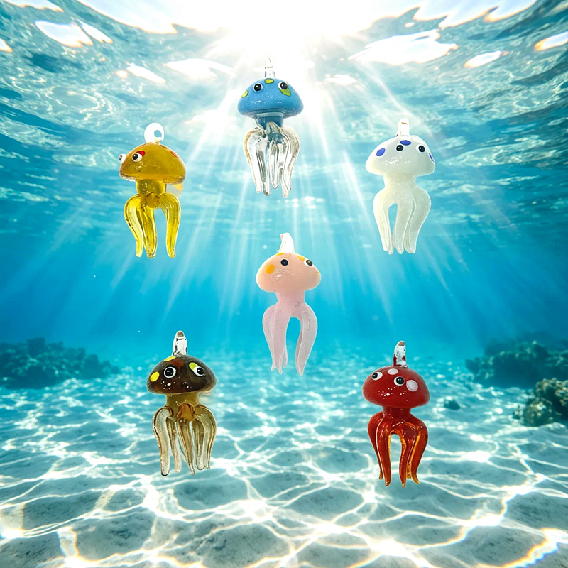 Colorful Mini Jellyfish Glass  - Aquarium Marine Color avis et prix