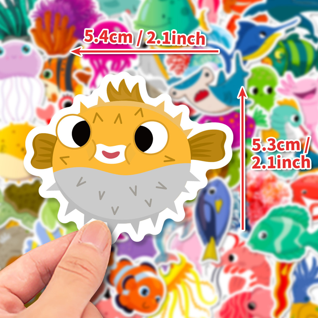 50Pcs Marine Life Stickers Dol - Marine Aquarium Aquascape avis et prix