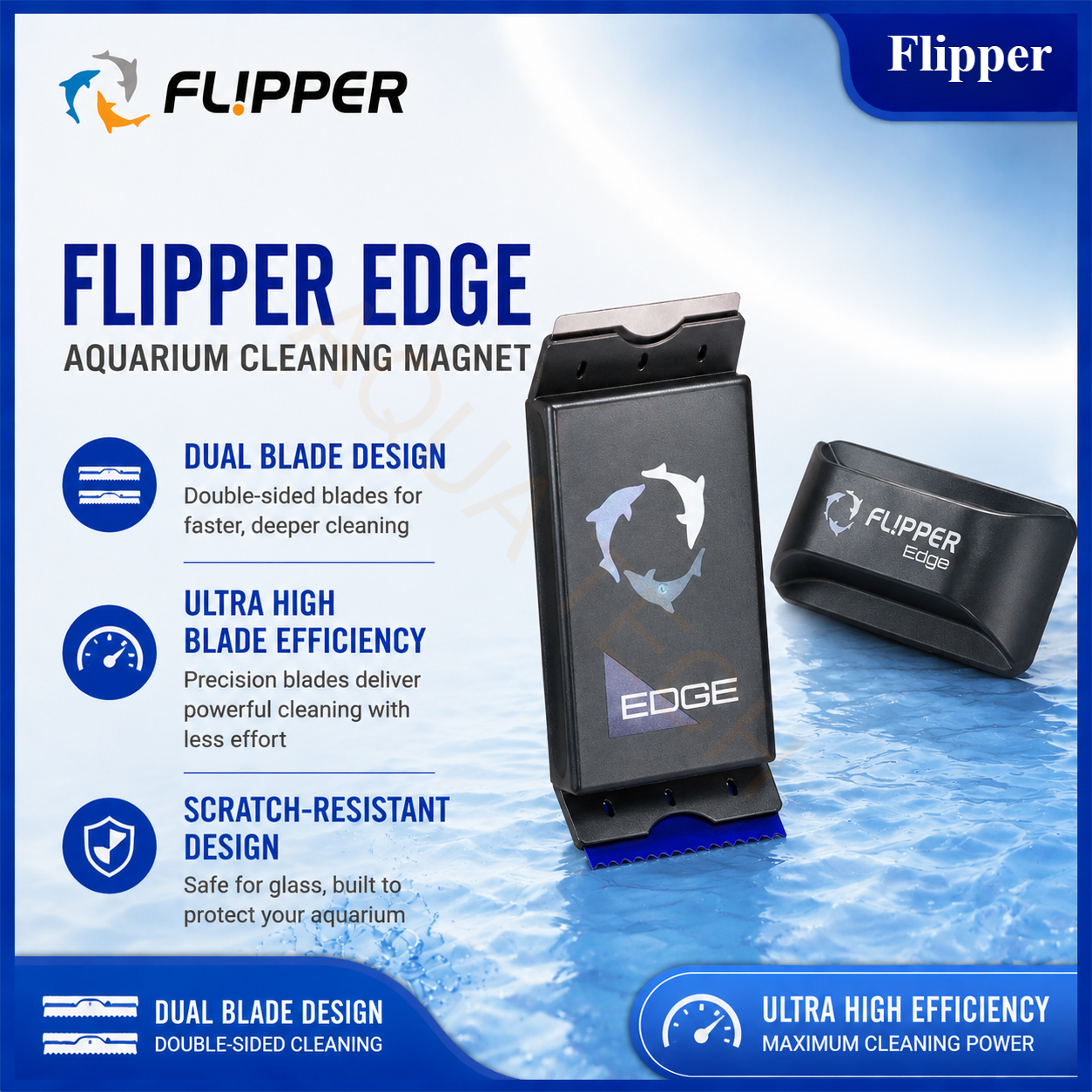 Flipper Edge Standard Max 2 in - Marine Aquarium Glass Cleaner avis et prix