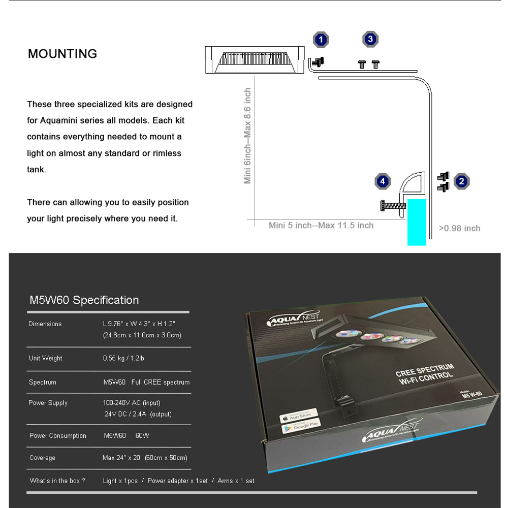 AQUANEST LED Aquarium Light T3 - Marine Aquarium Temperature avis et prix