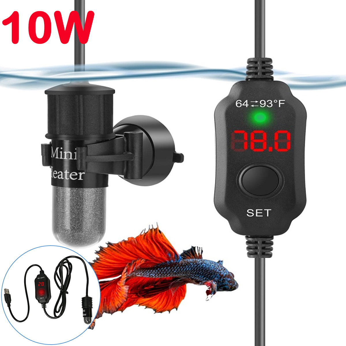10W Adjustable Aquarium Heater - Marine Aquarium Mini avis et prix