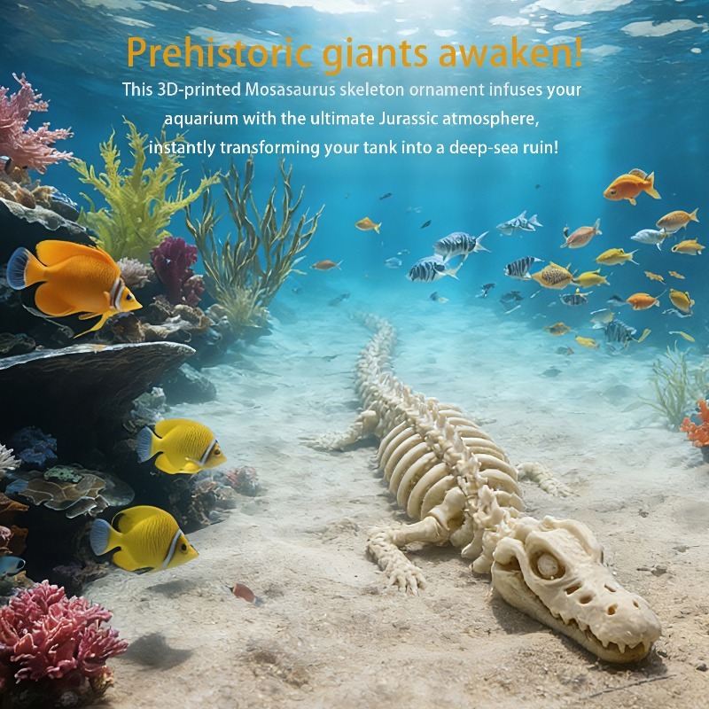 1Pcs Realistic Mosasaur Skelet - Marine Aquarium Used avis et prix
