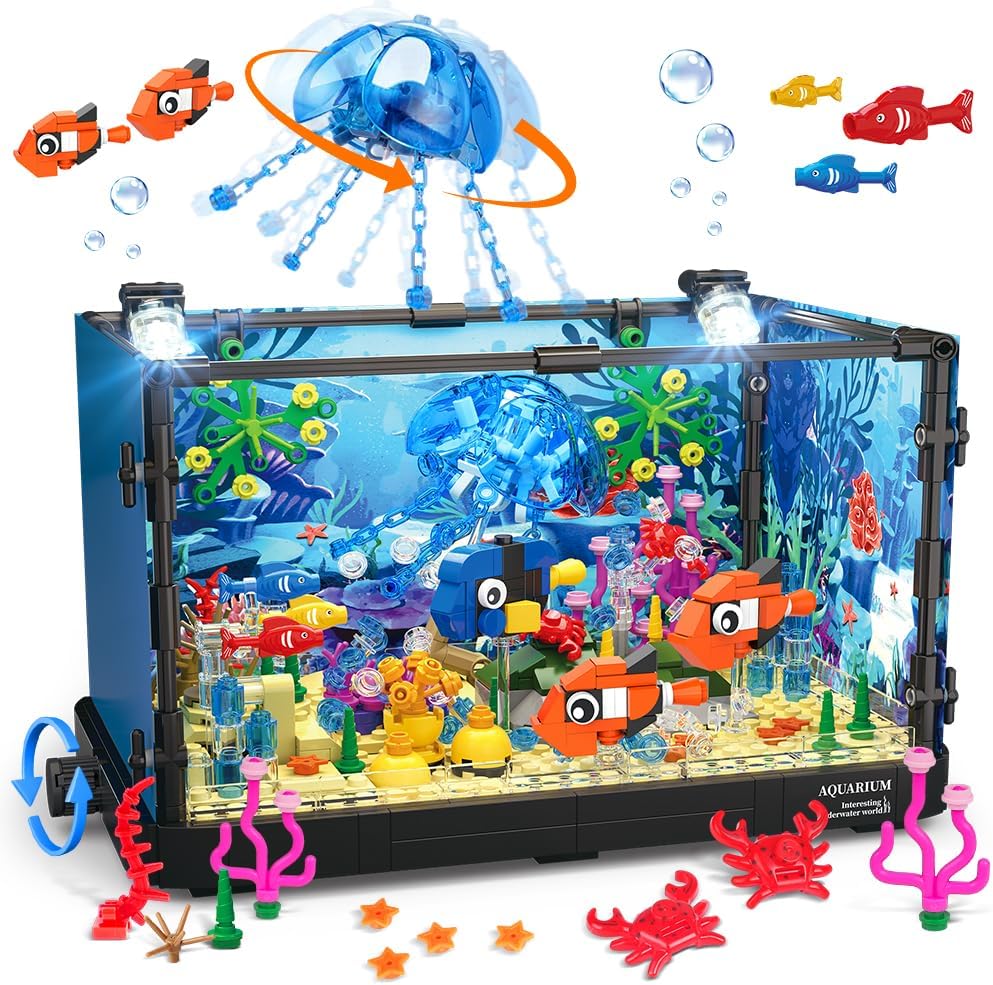 Fish Tank Block Set with Light - Marine Aquarium Cube avis et prix