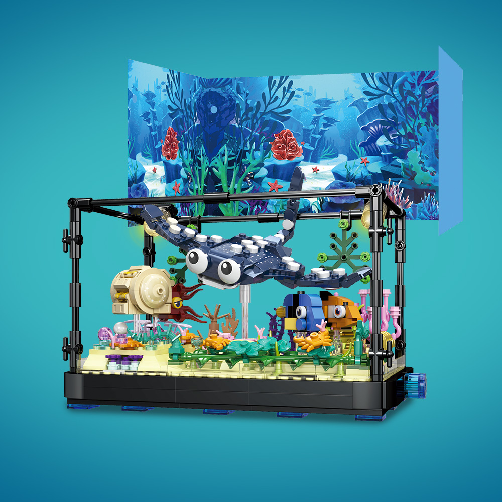 Fish Tank Block Set with Light - Marine Aquarium Cube avis et prix