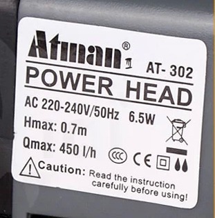 Atman AT-302 Small Submerge Pu - Aquarium Marine Color avis et prix
